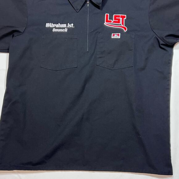 Ben Davis Quarter Zip Shirt Men XXL Black Truck Club USA Short Sleeve Workwear - Picture 3 of 7